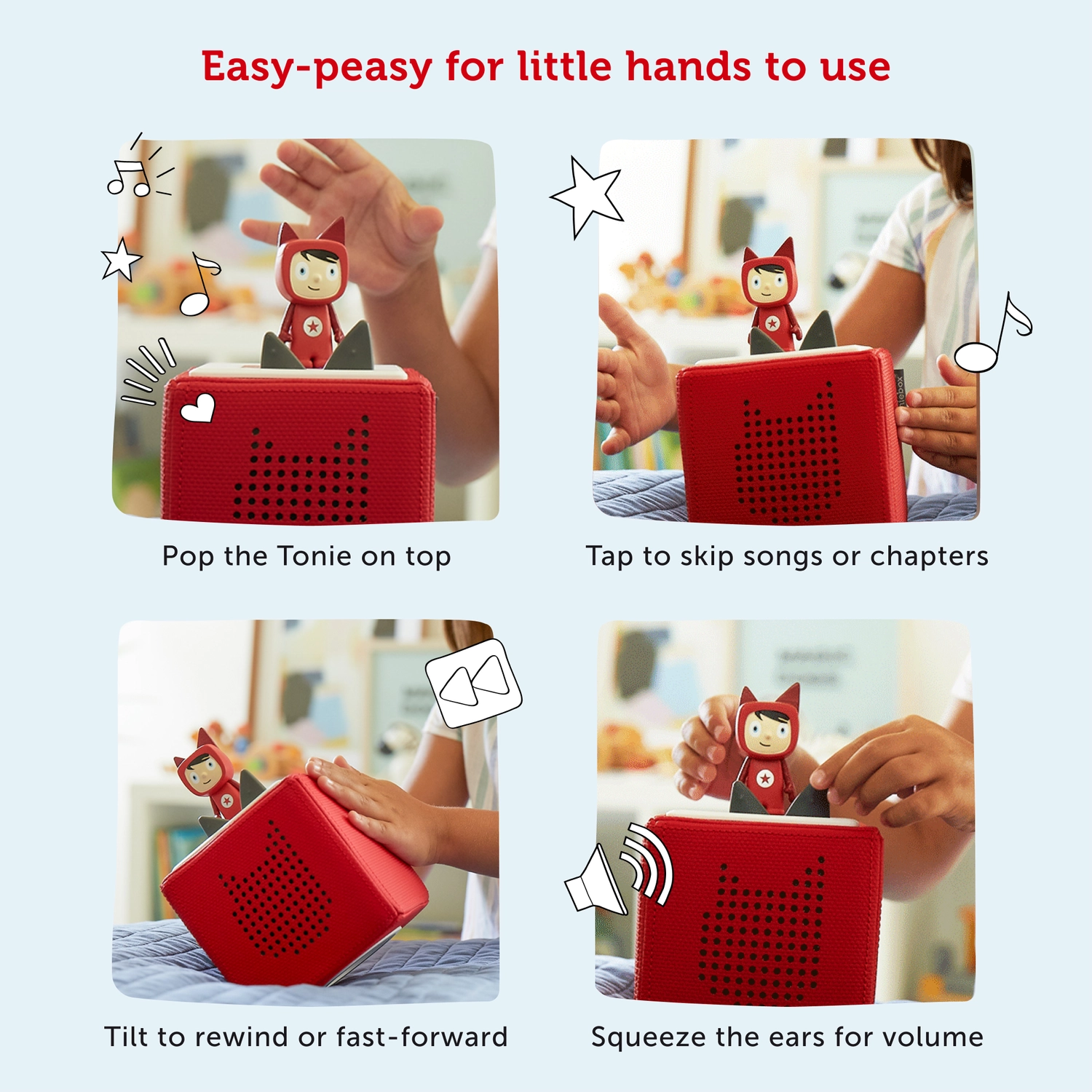 Tonies playing fun stories and songs