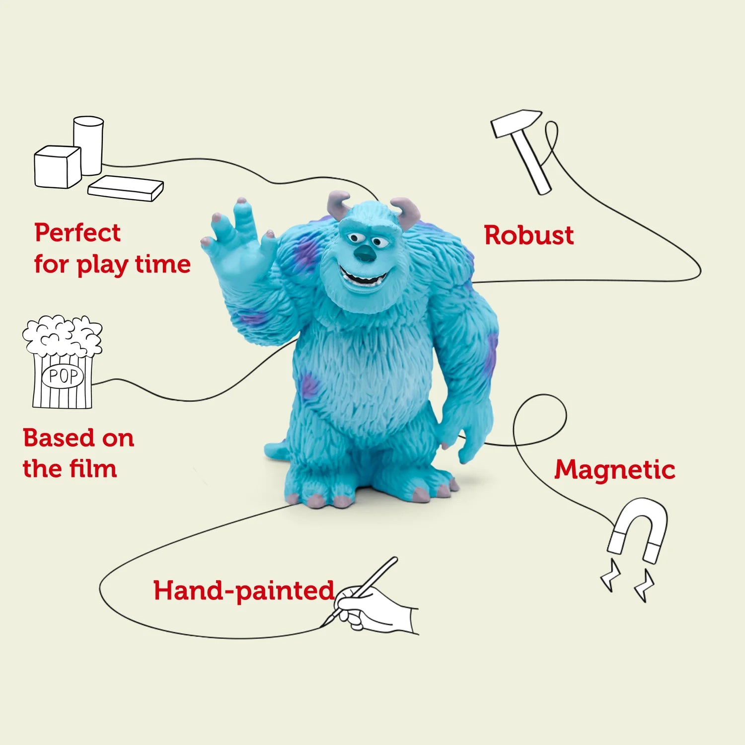 Hand-painted Monsters Inc. Tonie toy for kids