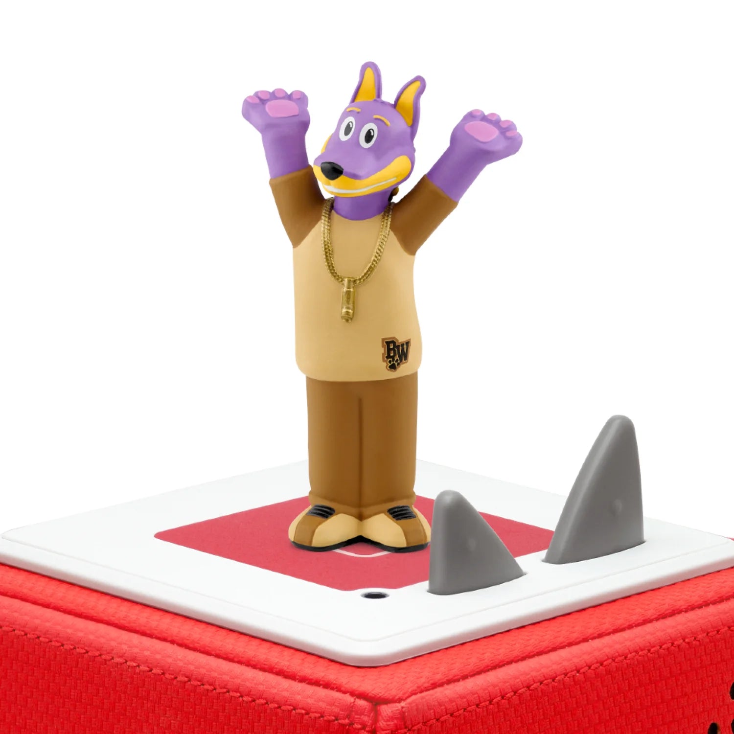 Magnetic base of Bow Wizzle Tonie ready to sit on top of a Toniebox.