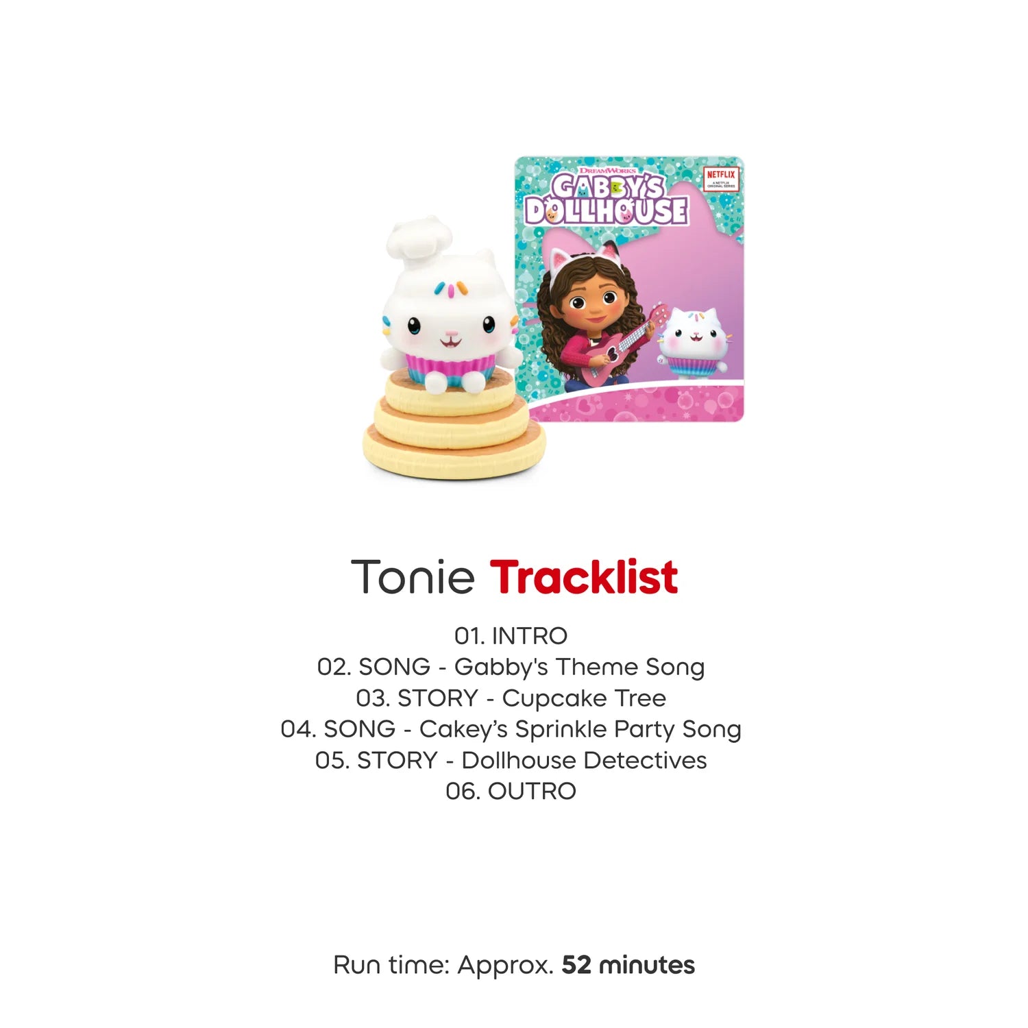 Tracklis of tonies gabby's dollhouse cakey cat