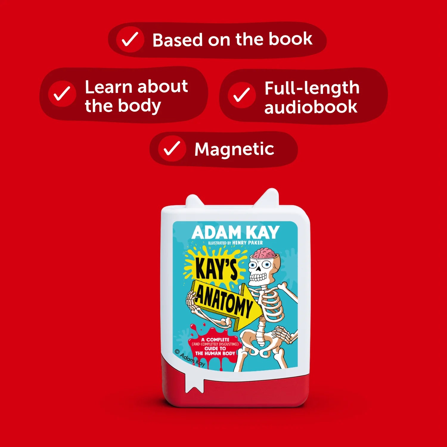 Dr. Adam Kay's Book Tonie figure for the Toniebox featuring a humorous human body theme.