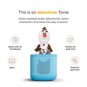 Friendly Olaf toy with bright smile and winter-themed design