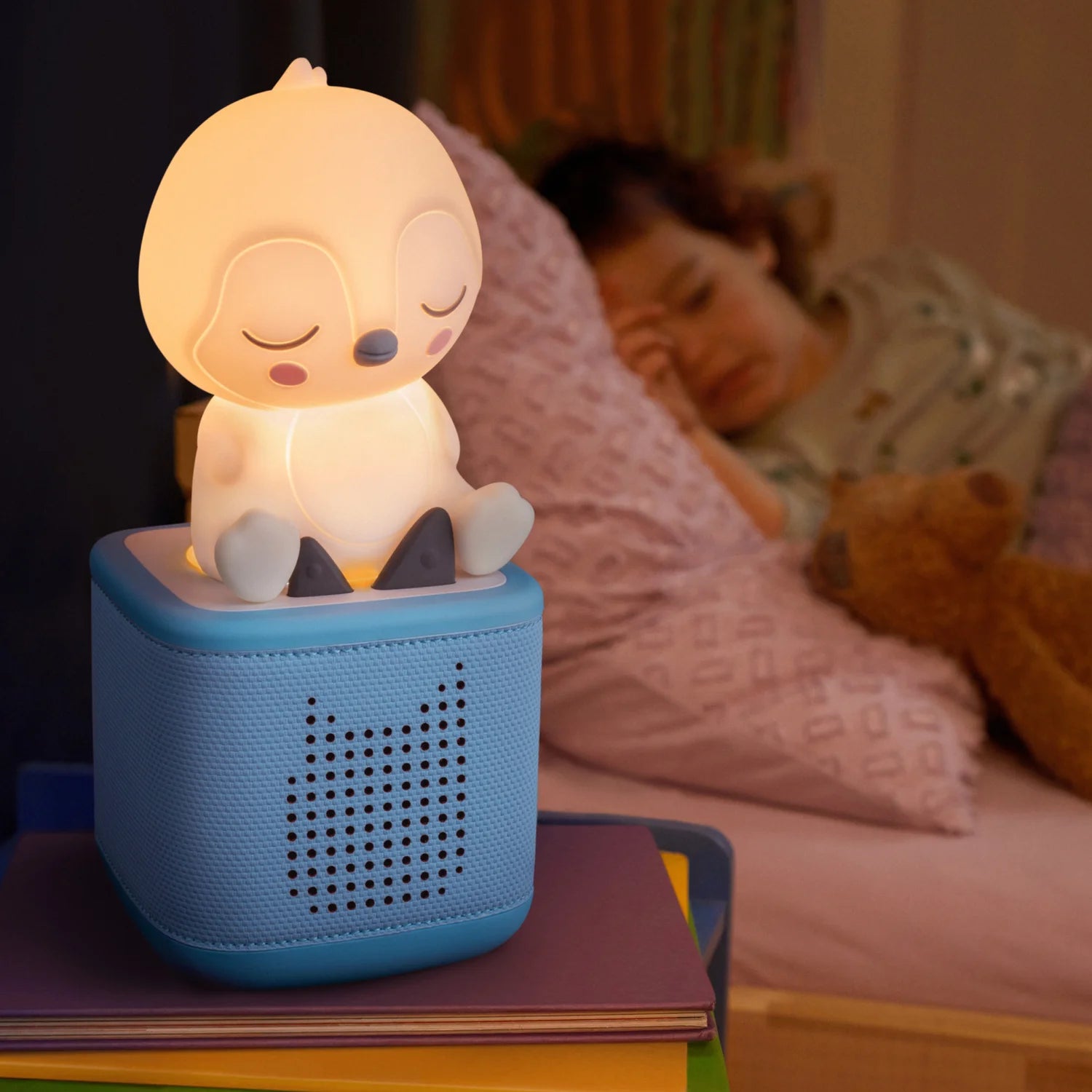 Cute penguin night light with soft glow for bedtime