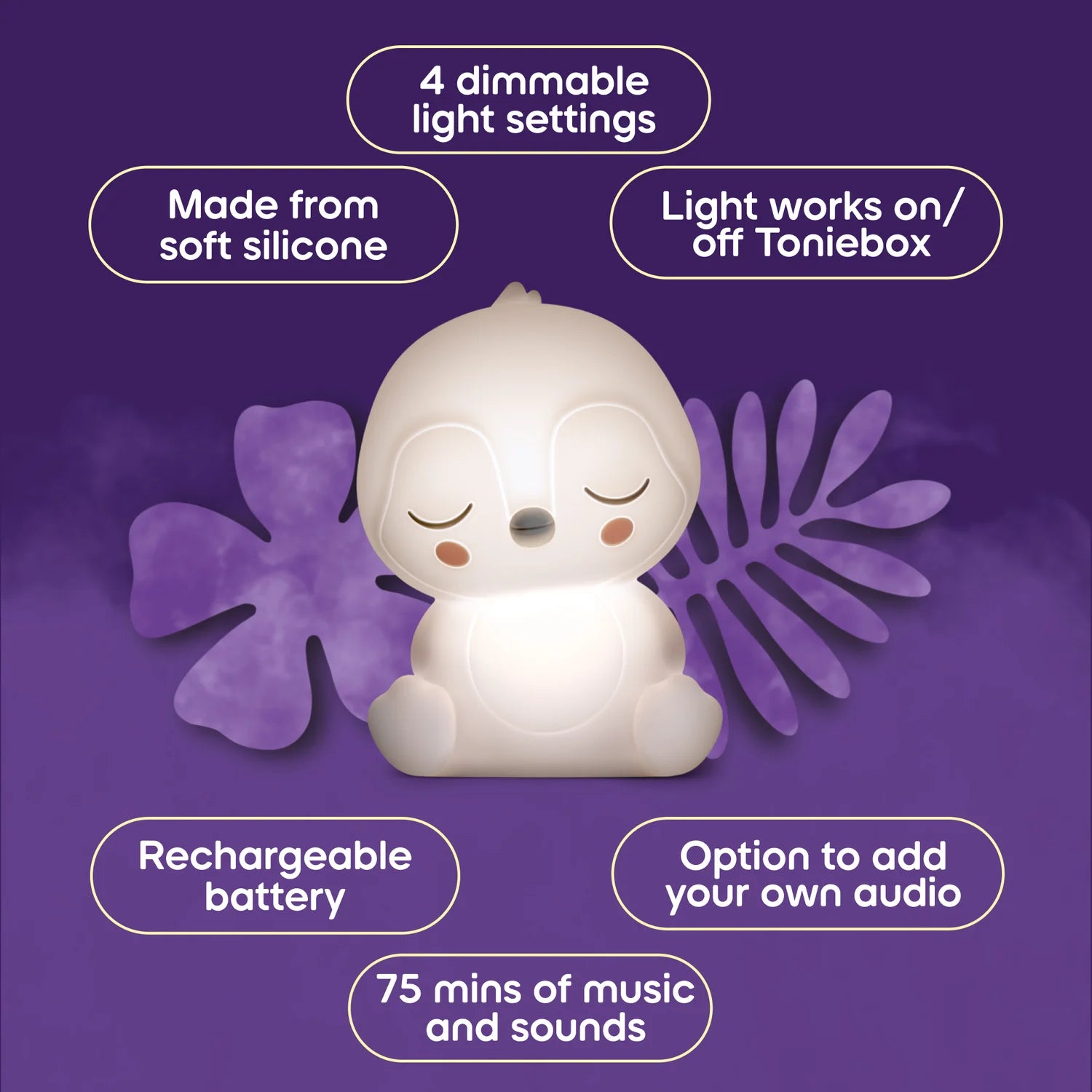 Dimmable penguin night light for a calm bedtime routine