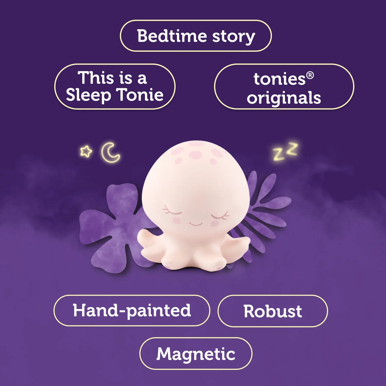 Soft pastel Sleepy Octopus Tonie figure for ages 3 and up