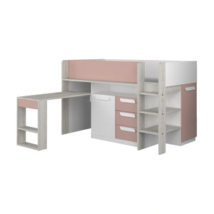 Space-saving pink midsleeper for children