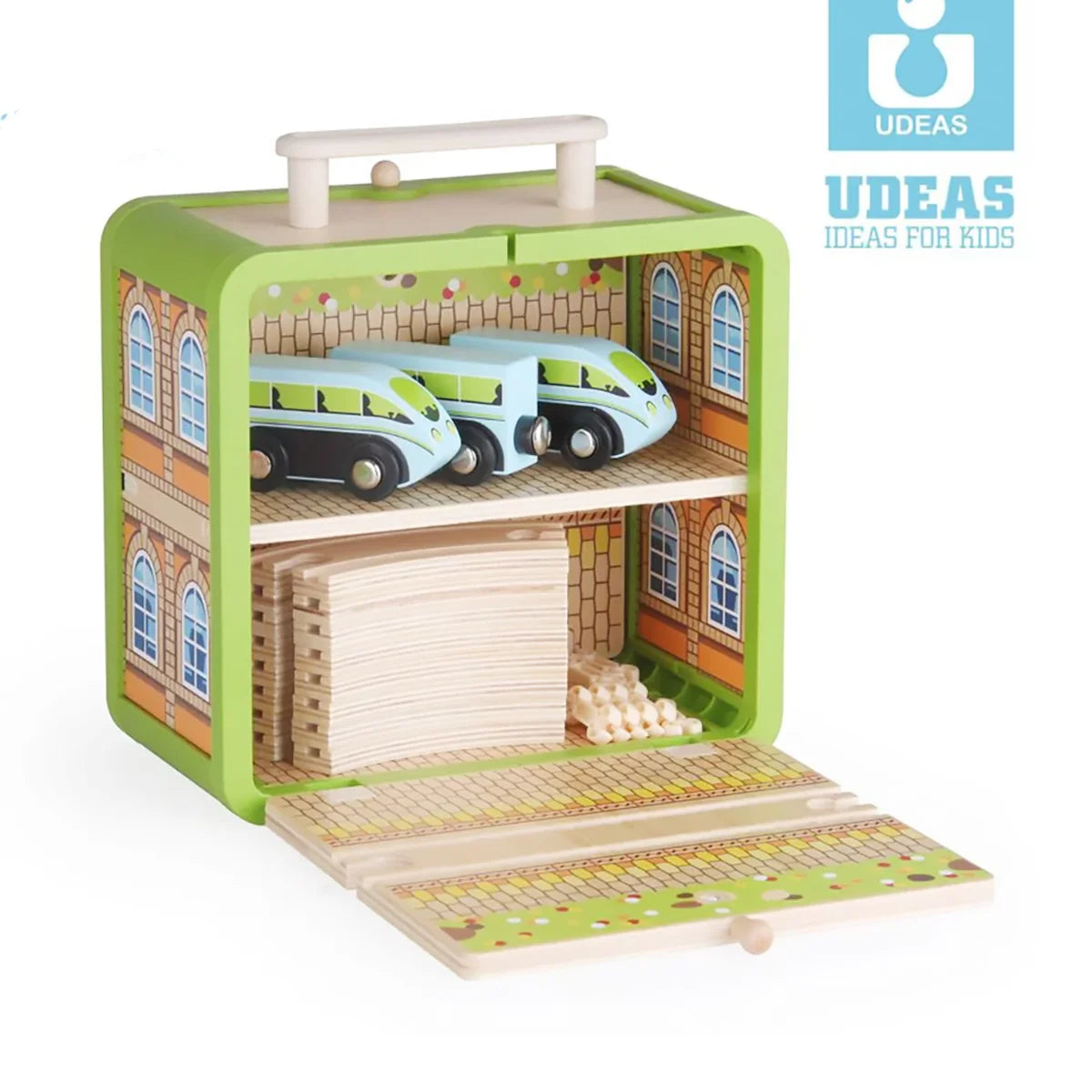 Udeas Wooden Train Toy Set for Kids