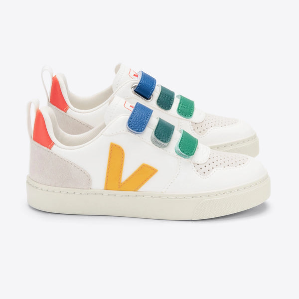 Veja V-10 white and gold sneakers, ethically made