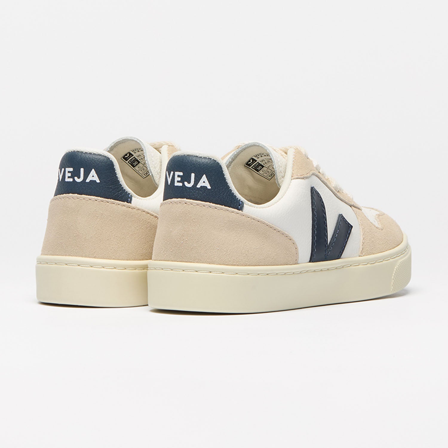 Eco-friendly Veja trainers for children close-up.
