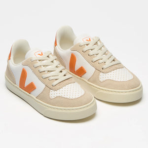 Side view of Veja V-10 Leather sneaker for kids
