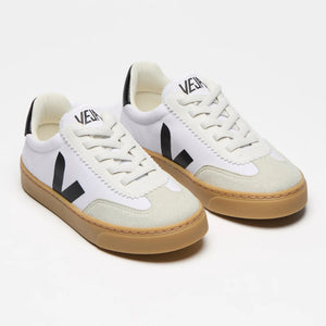 Veja Volley Canvas Black White Natural side view