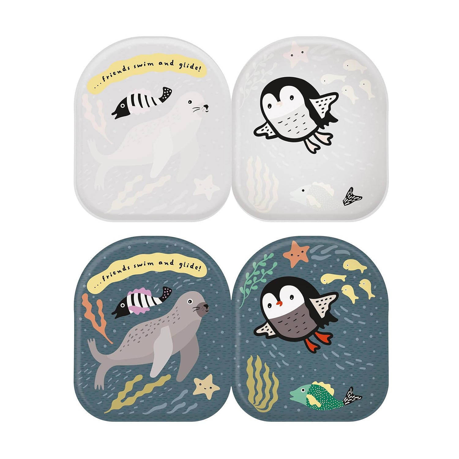Colour-changing Penguin bath book revealing bright colours in water