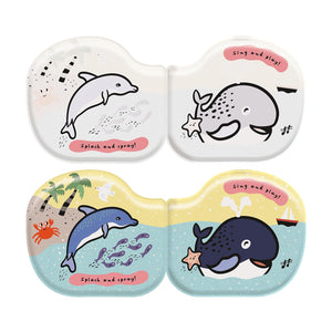 Wee Gallery Whale & Friends squeezable bath book for toddlers