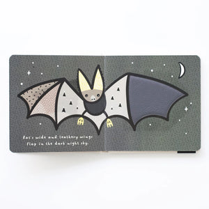 Wee Gallery Wings book cover showcasing animals with bright and varied wing textures
