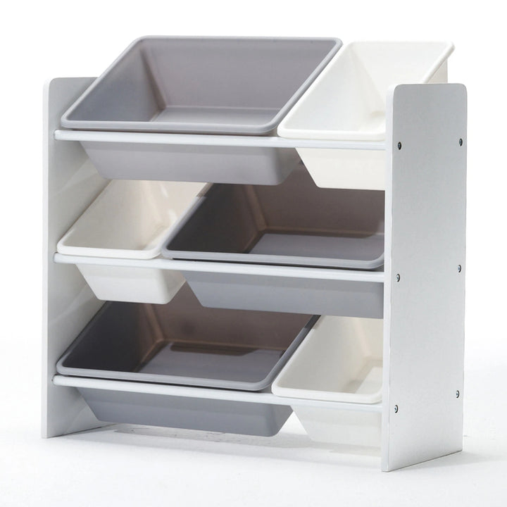 toys storage white design blends with any decor.