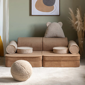 Lifestyle image of kids sofa in toffee settee