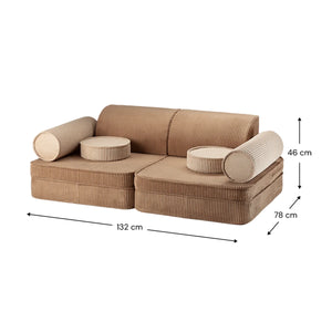 Dimensions of modular sofa set in toffee settee