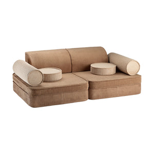 Wigiwama Children's Modular Sofa - 9 Piece Settee - Toffee Settee