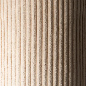 Close view of fabric Wigiwama moon chair.
