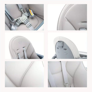 Elegant PU leather high chair that's easy to clean and maintain.