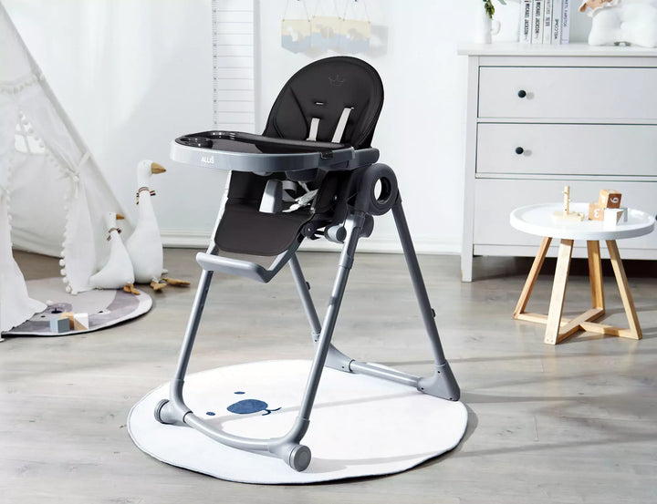 Adjustable black baby high chair