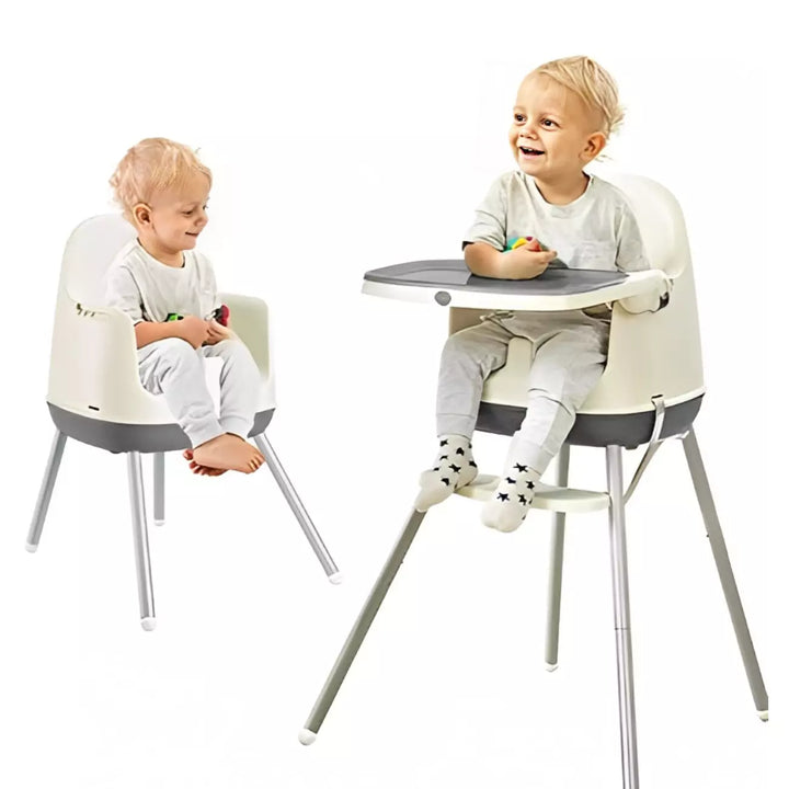 Baby smiling in Babyyuga 3-in-1 Baby High Chair
