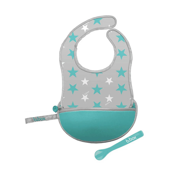 b.box Travel Bib – Star Burst – Machine Washable Baby Bib with Zipper