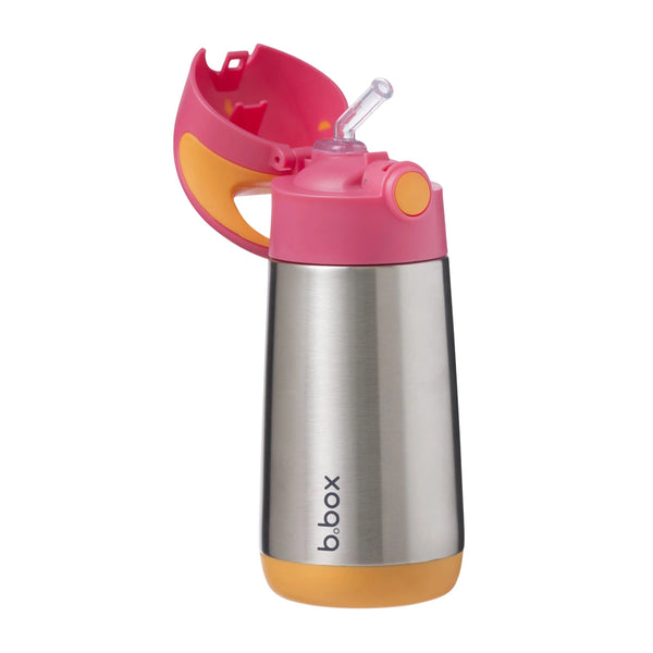 B.box water bottle is easy push button lid - designed for little hands