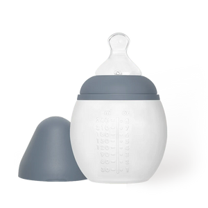 Anti-Colic 240 ml Medical-Grade Silicone Baby Bottle 2-9m | Blue Grey