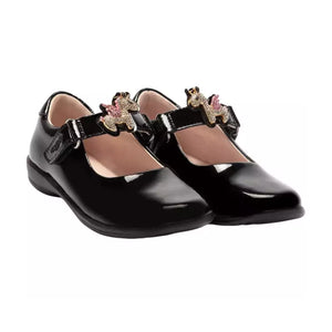 Lelli Kelly Bliss Unicorn Black Patent School Shoes F Fitting