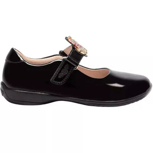 Lelli Kelly Bliss Unicorn Black Patent School Shoes F Fitting