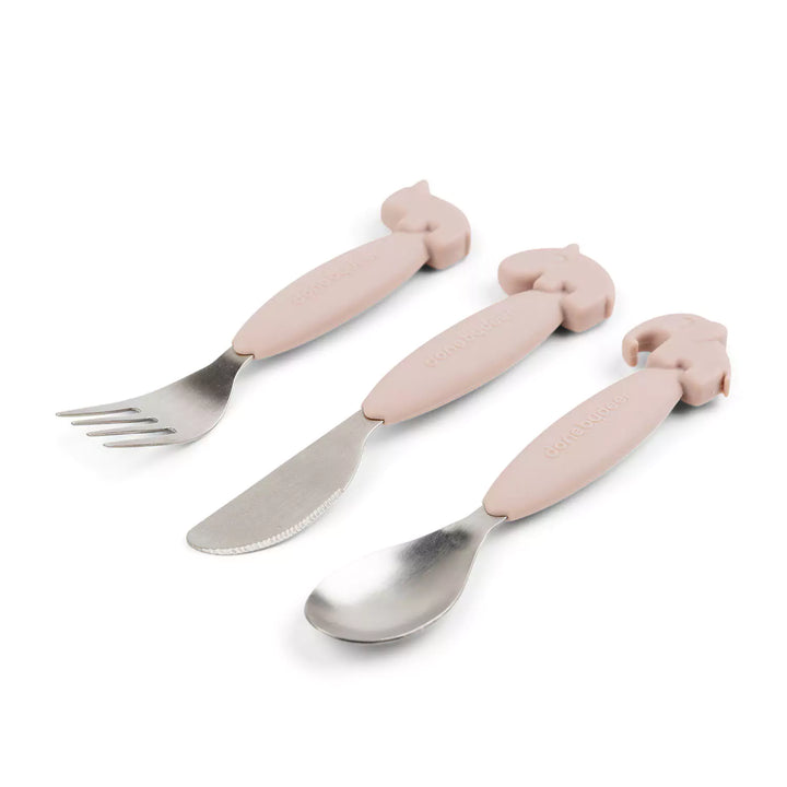 Pwder Pink Easy Grip Childrens Cutlery Set - Done by Deer
