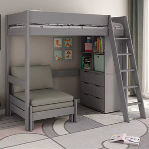 Estella High Sleeper 2 with Sofa Bed, Drawer & Storage