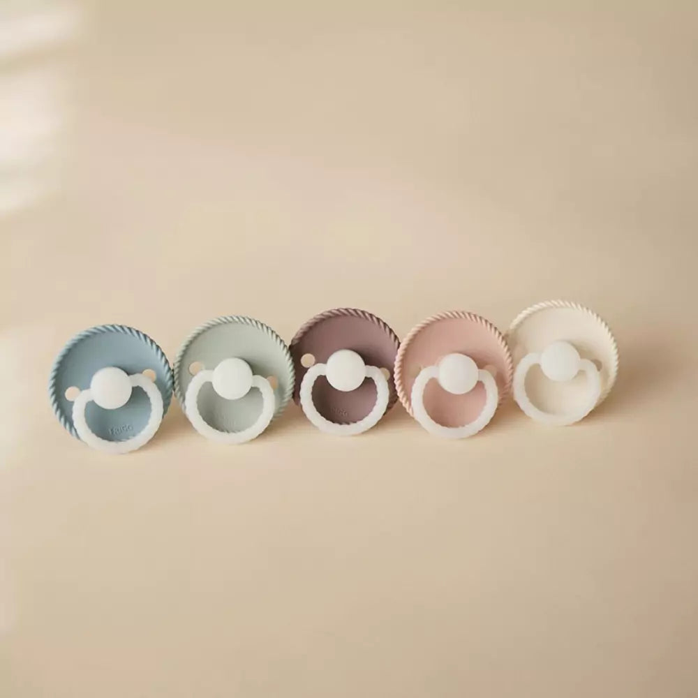Stone Blue Pacifier FRIGG Round Latex Pacifier 2 Pack – Small Smart