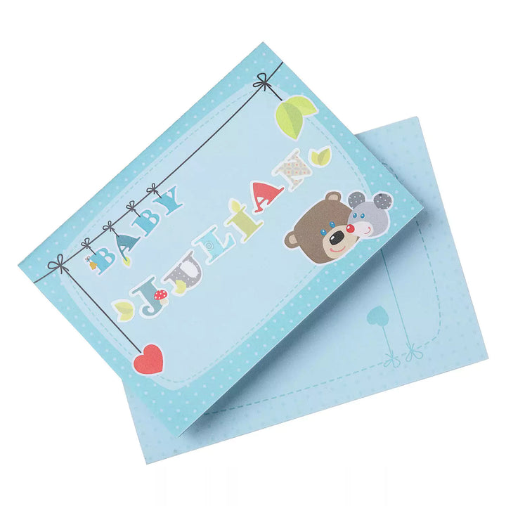 HABA Selection - Birth Greeting Card Cuddly Friends Blue