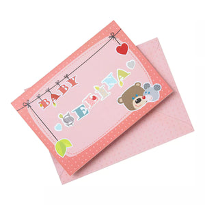 HABA Selection - Birth Greeting Card Cuddly Friends Pink