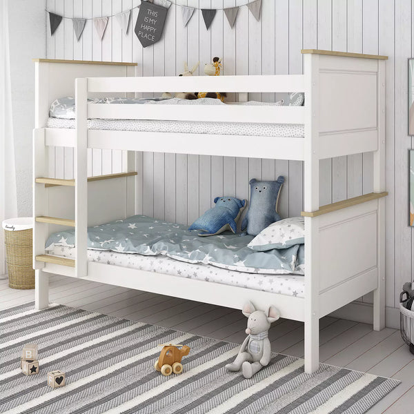 Kids Avenue Heritage Bunk Bed in White and Oak