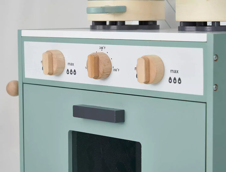 Wooden Toy Kitchen Turn-able knobs