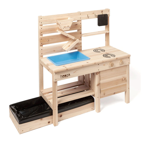 Wooden Mud Kitchen with Sandpit & Removable Sink
