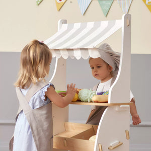 Kids playing with Hooga Wooden Role Play Shop
