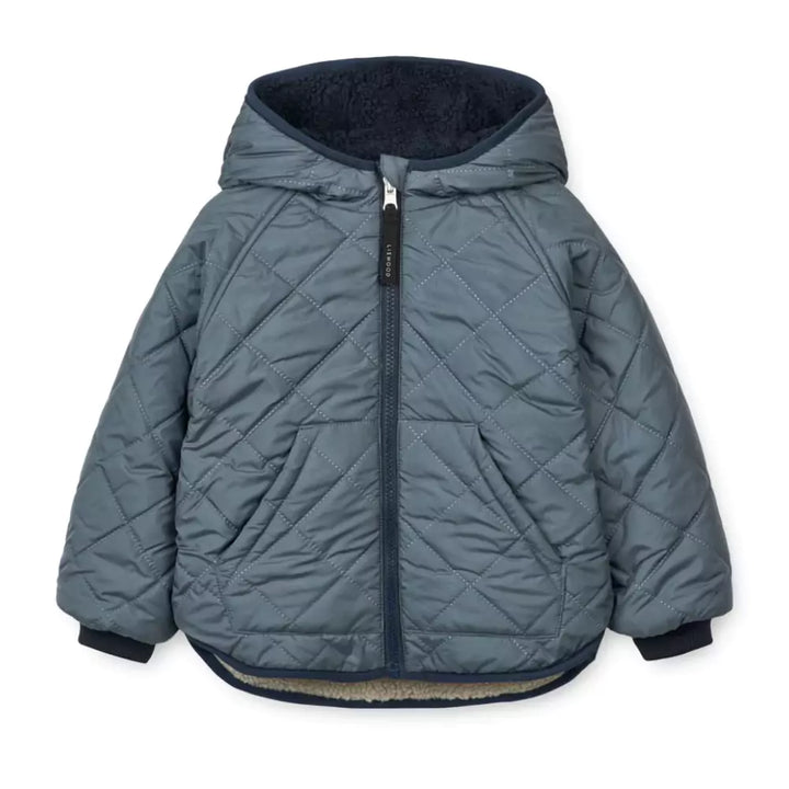 Liewood Jackson Reversible  Warm Winter Jacket  for Kids Whale Blue Mix