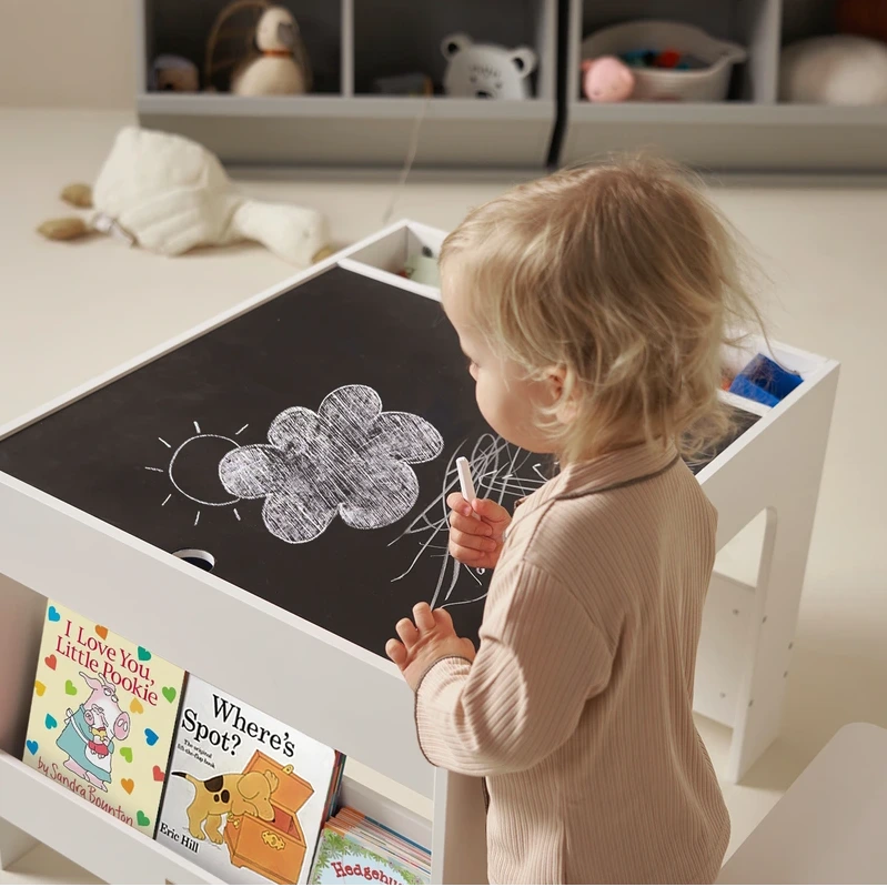 Wooden Activity Table with Storage (4 City Baseplates)