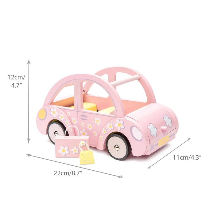 Le Toy Van Sophie's Toy Car (Pink) – Retro Wooden Car