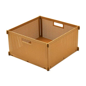 liewood dirch toy storage box medium golden caramel