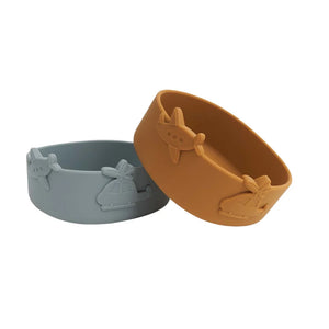 liewood emily kids silicon bowl 4 pack blue fog multi mix