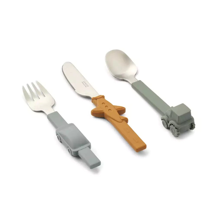 Liewood Tove Toddler Cutlery Stainless Steel  Set - Blue Fog Mix