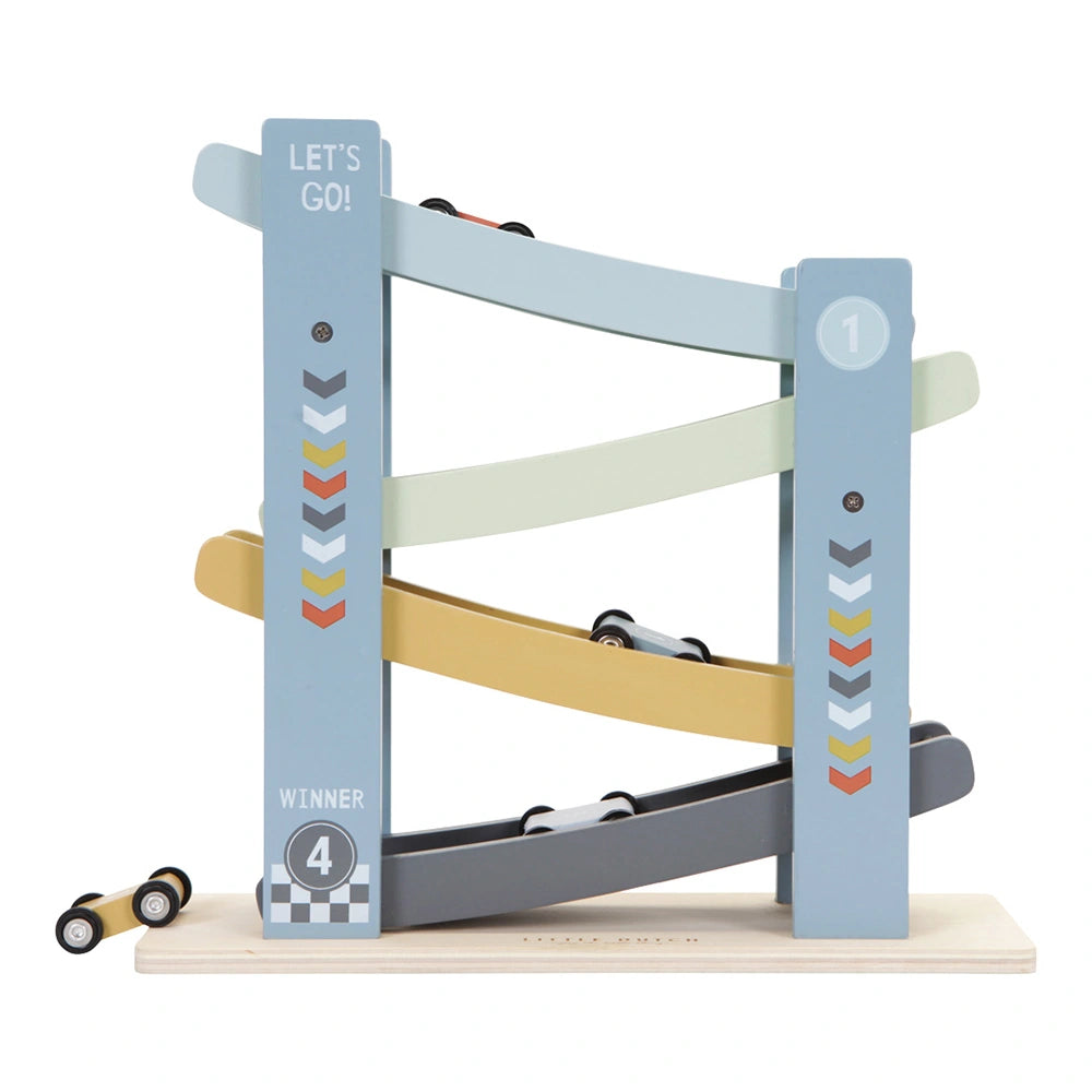 Little Dutch Wooden Ramp Racer Cars - Blue, 4 Cars, Ages 18 Months+ ...