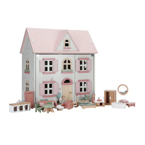 Little Dutch Wooden Doll House accessories, like small furniture and decorations, make playing feel more real.