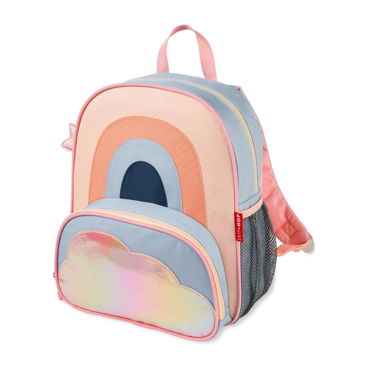 A rainbow bag in a white background