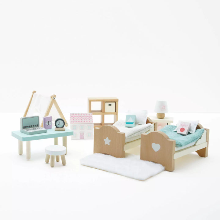 Wooden Dolls house Bedroom Furniture - 24 Piece